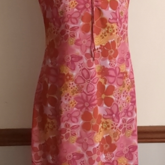 Pink with vibrant orange dress by Expressions, size 8. - Picture 6 of 9
